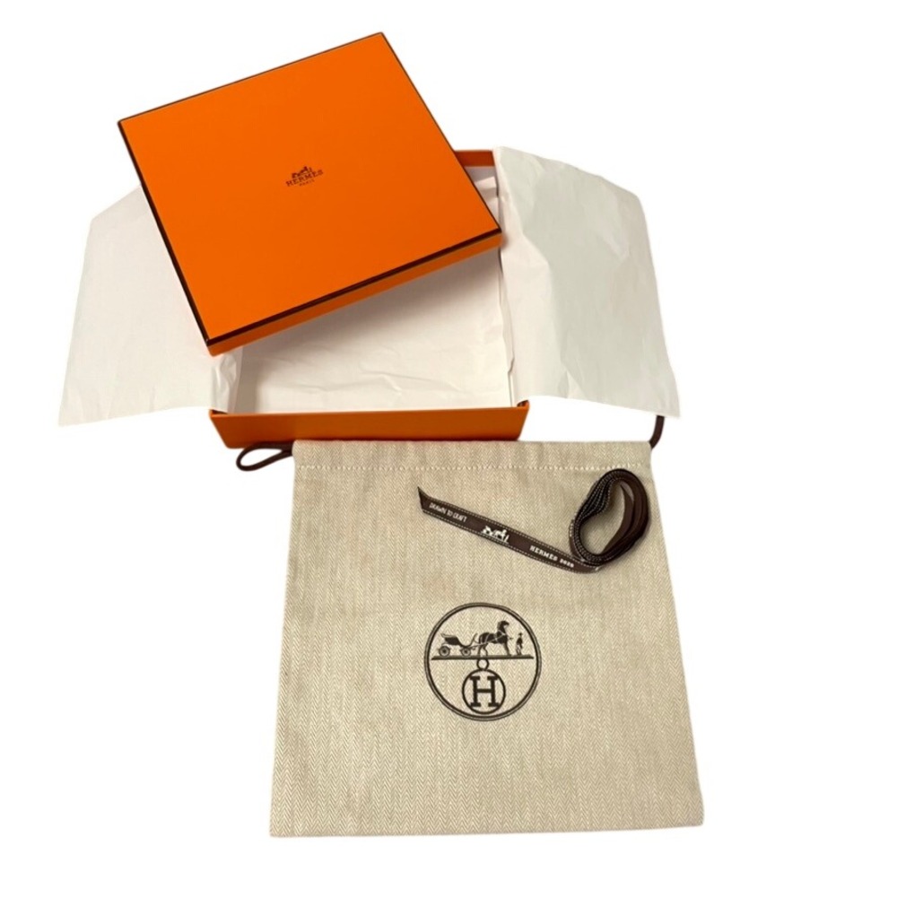Hermes Packaging Set Orange Box Dust Bag Ribbon Tissue Paper 7.5x7.5x2.25